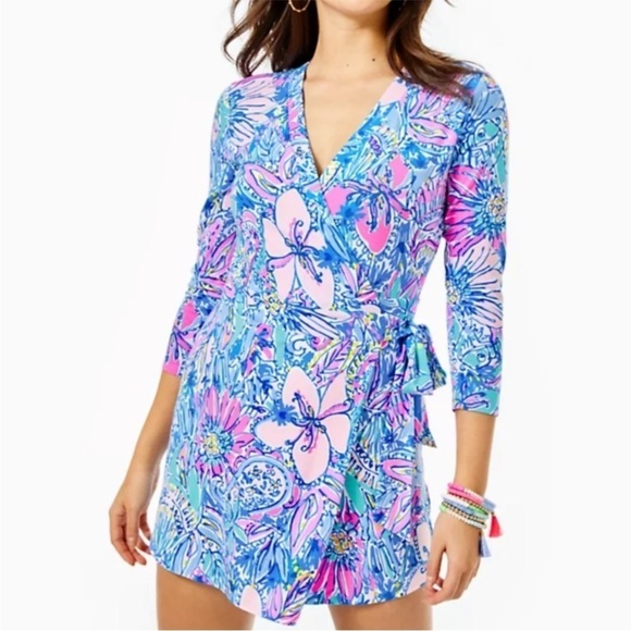 New! Lilly Pulitzer Karlie Wrap Romper Size XS - Picture 1 of 5